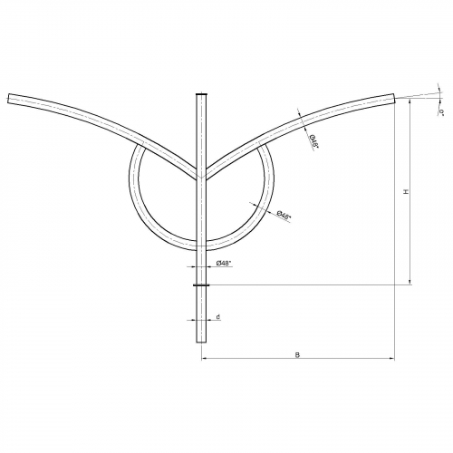 Консольный кронштейн двухрожковый К80-1,0-1,0-1-1